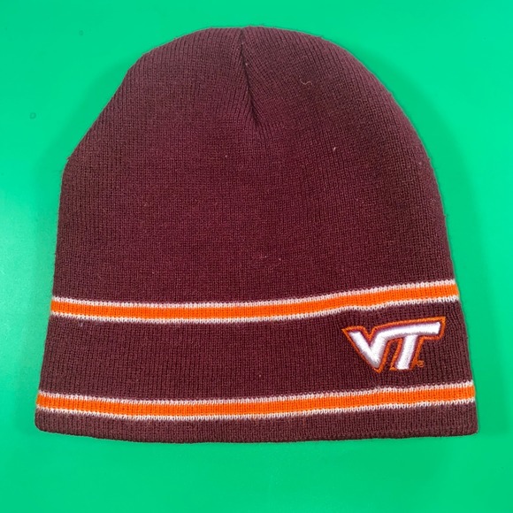 STARTER Other - Virginia Tech Hokies Starter Beanie‎ Hat Maroon Orange VT Logo Knit Cap